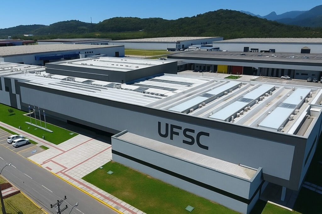 Vista panorâmica de laboratório de pesquisa avançada no Brasil